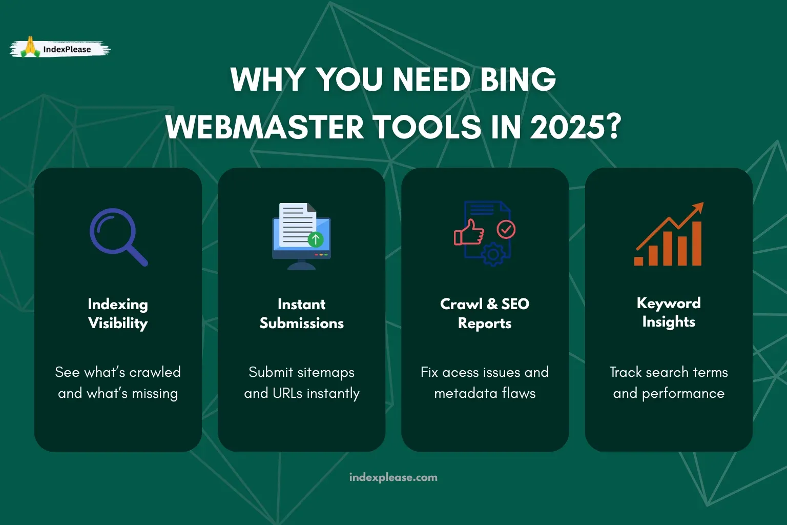 Why You Need Bing Webmaster Tools, IndexPlease branding.