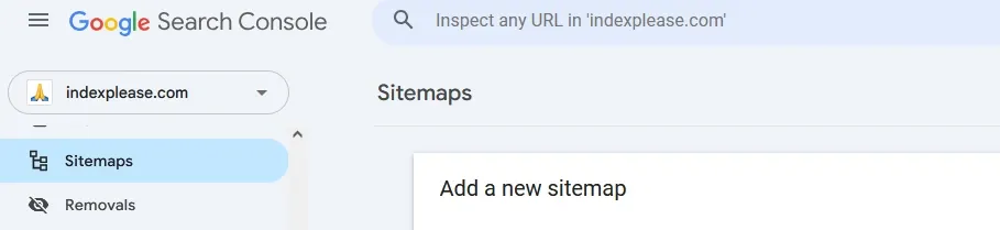 Add Sitemap on Google Search Console by selecting the sitemap tab