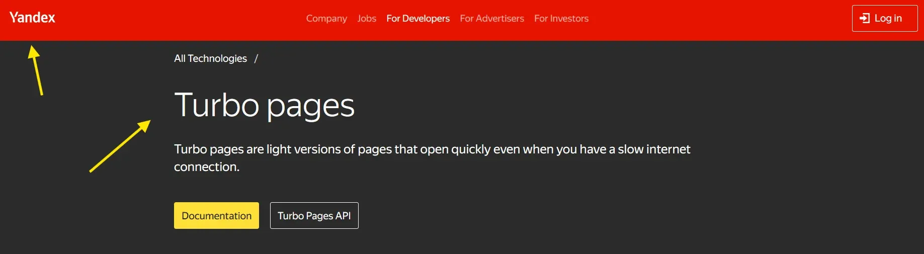 Yandex Turbo Pages overview for developers — lightweight pages designed for fast loading even on slow connections.