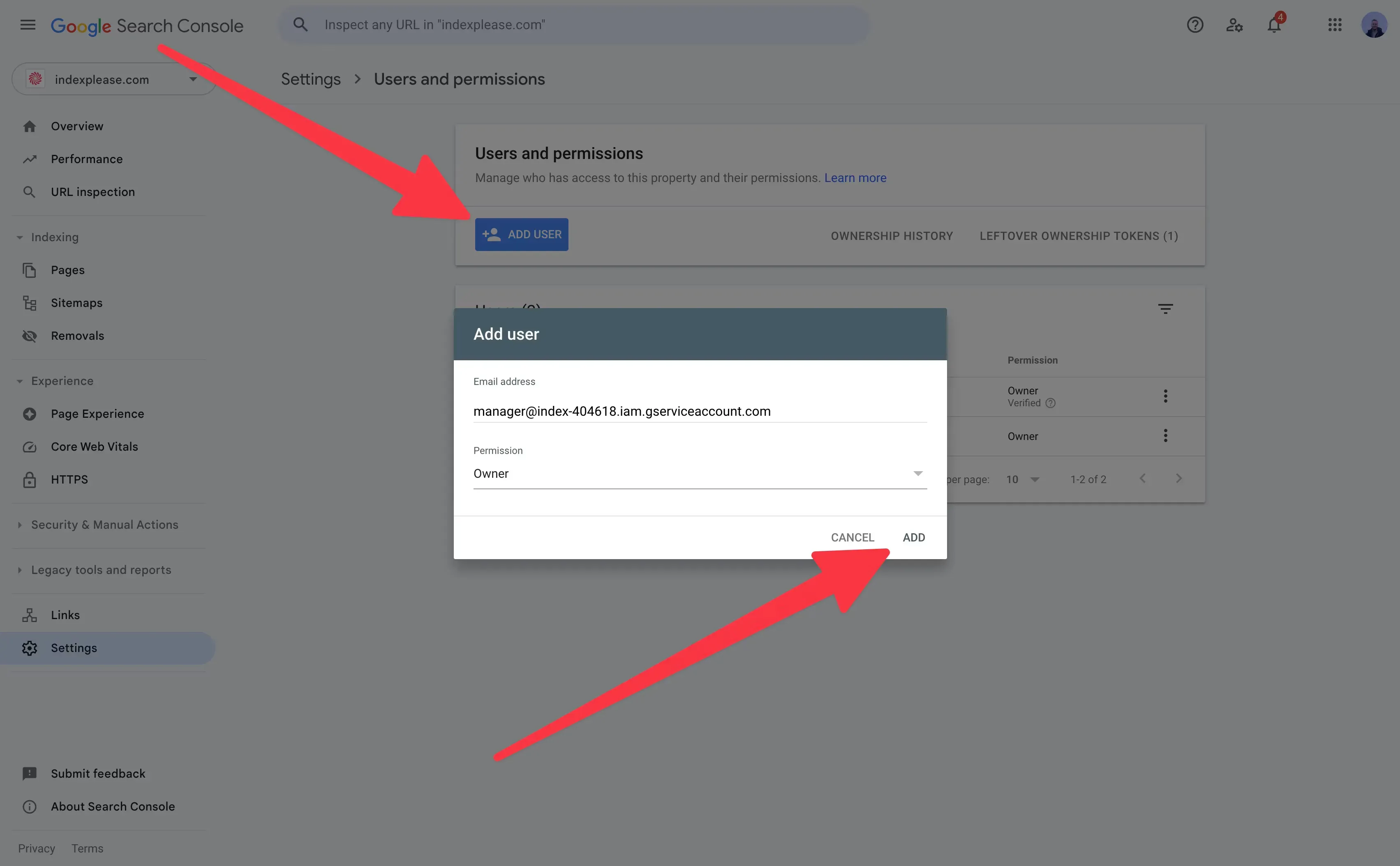 Step 4: Invite a New Owner, How to Add a New Owner in Google Search Console