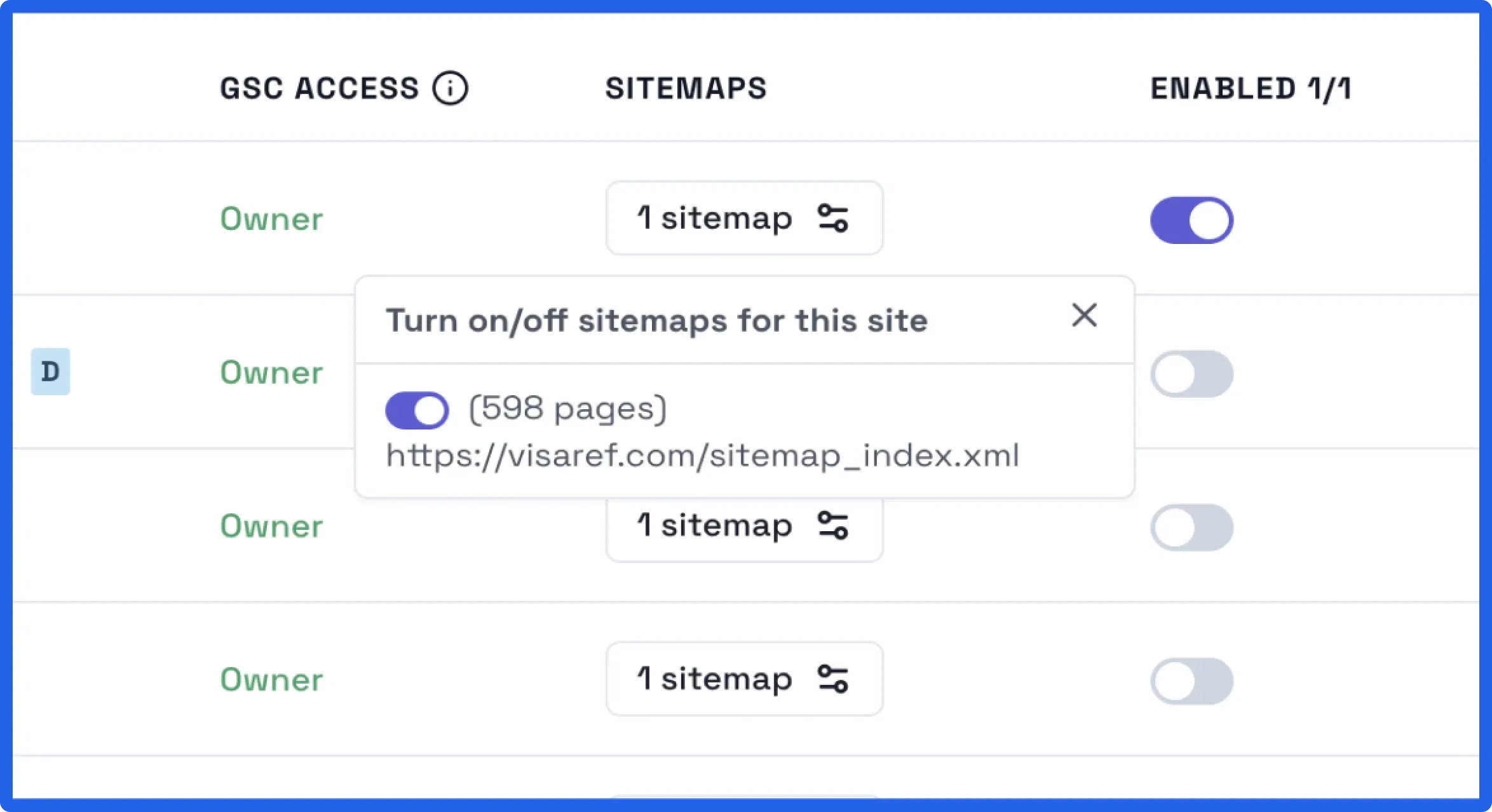 Page Indexer Dashboard