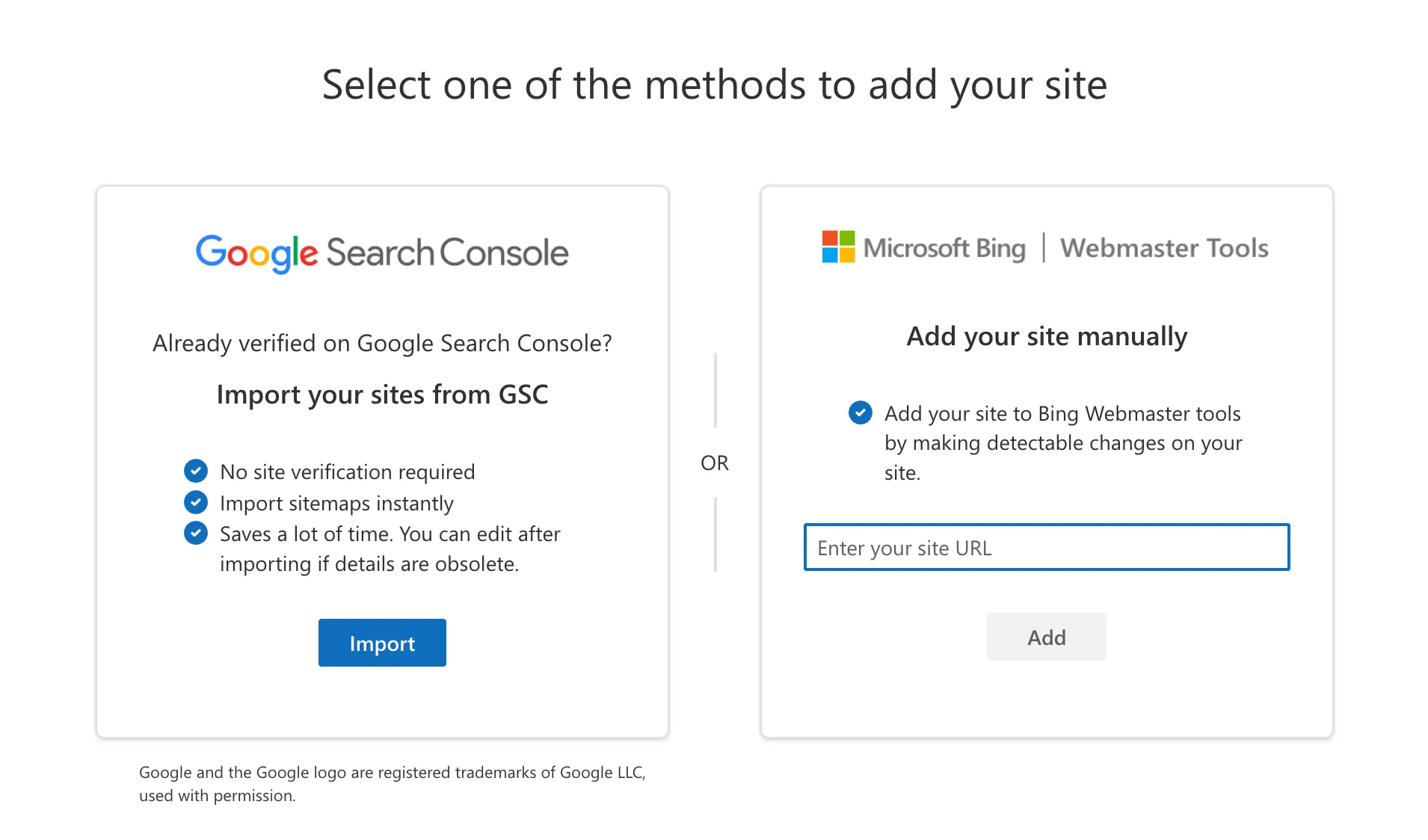 Add website to Bing Webmaster Tools