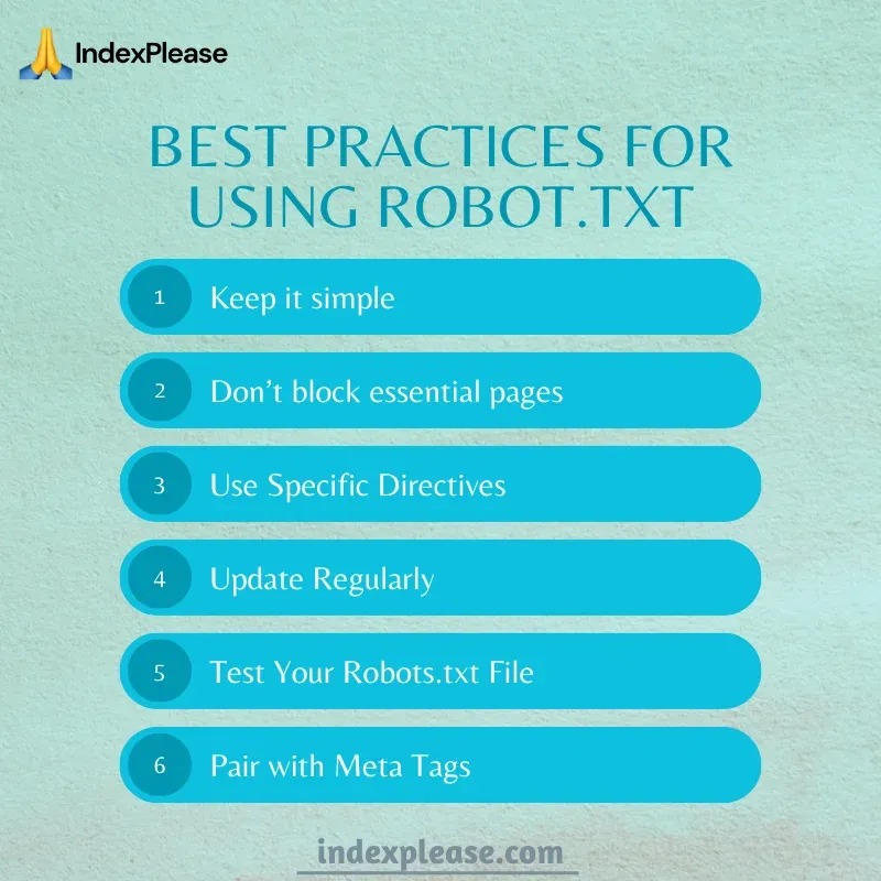 list of best practices for using robots.txt