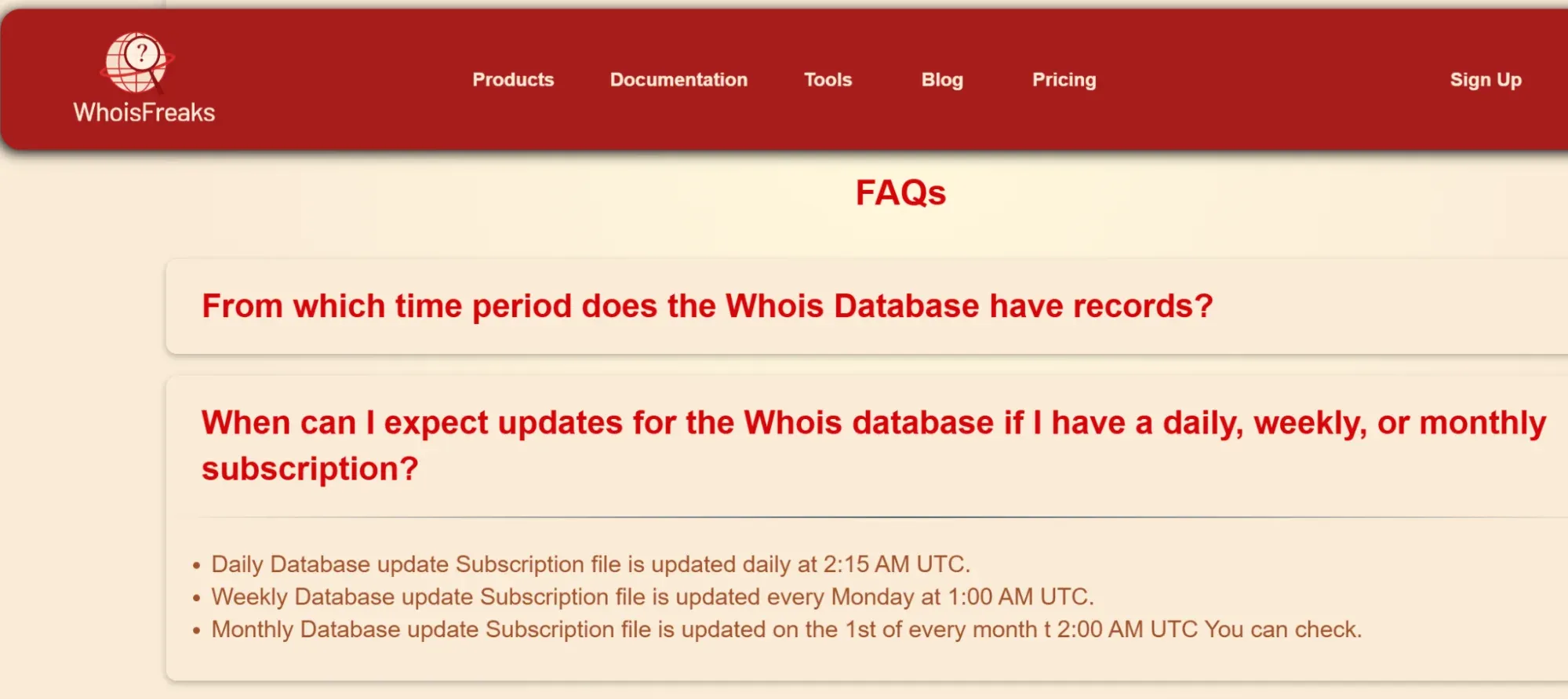 FAQ answered in bullet points in www.whoisfreaks.com