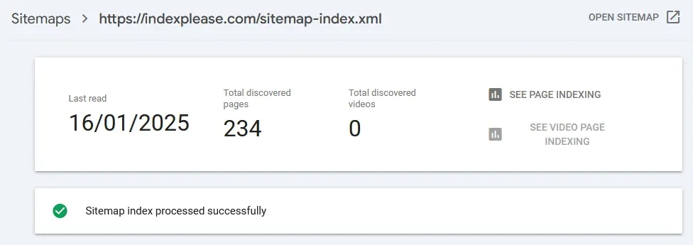 Sitemap index file