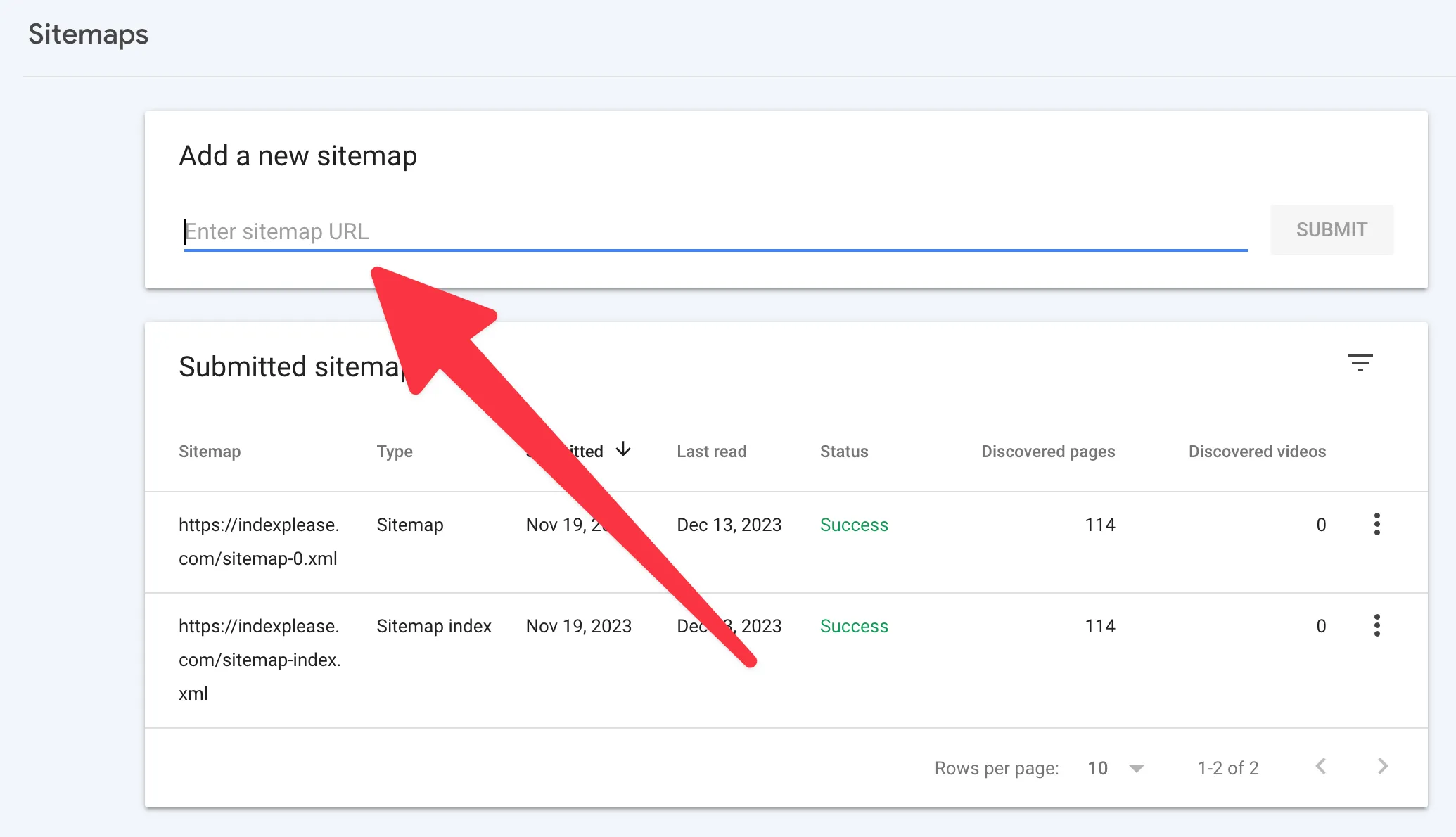 Submit sitemap to Google Search Console