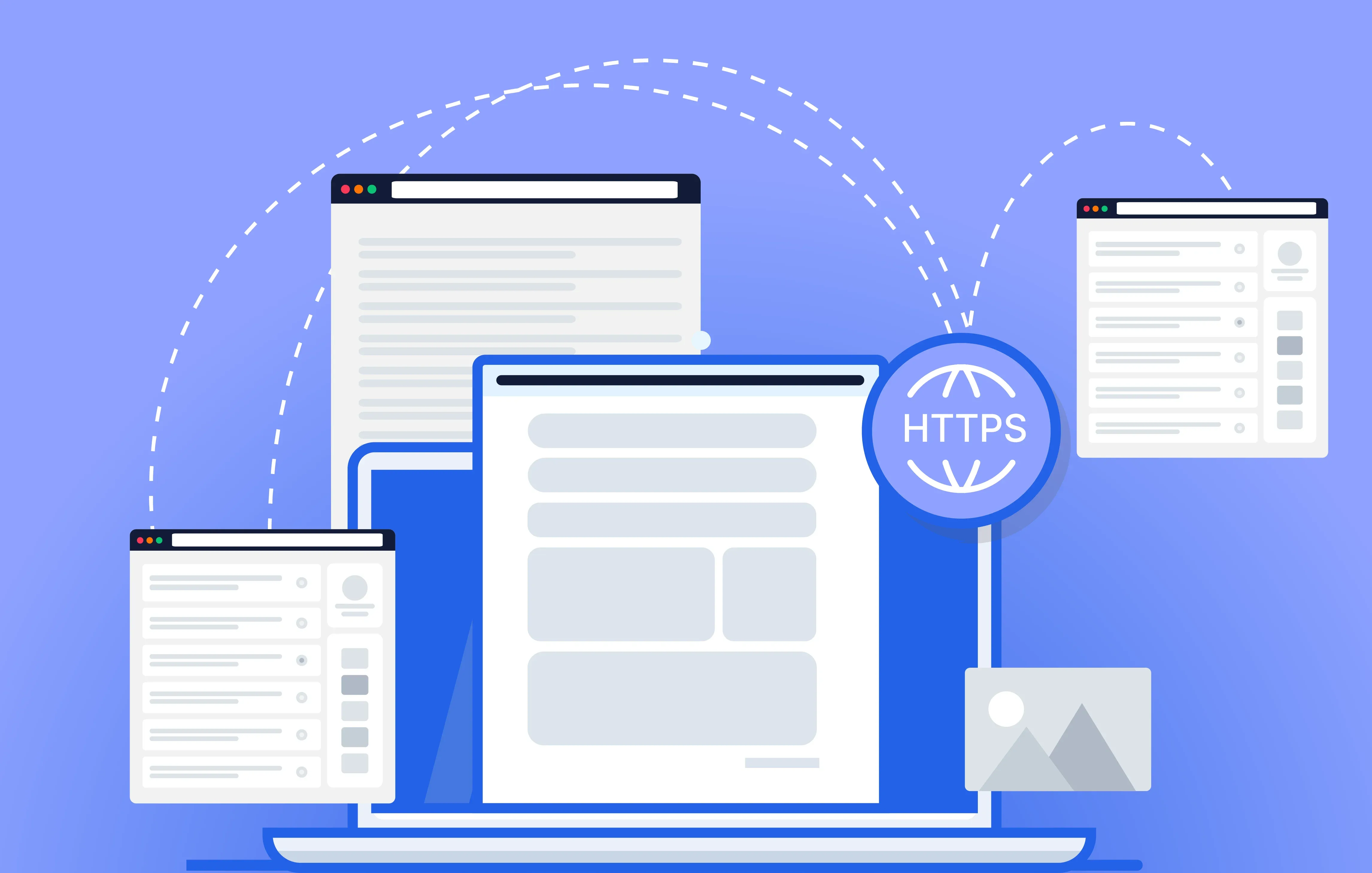 Illustration depicting the structure of a URL and its role in search engine indexing.